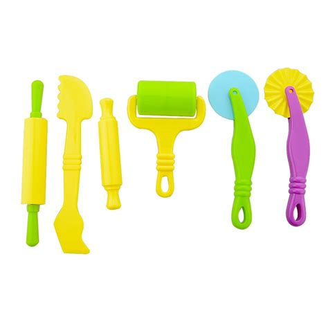 6pcs/set Children Kids Play Dough Model Tool Toys Plastic 3D Tools Playdough Set Sculpture ...