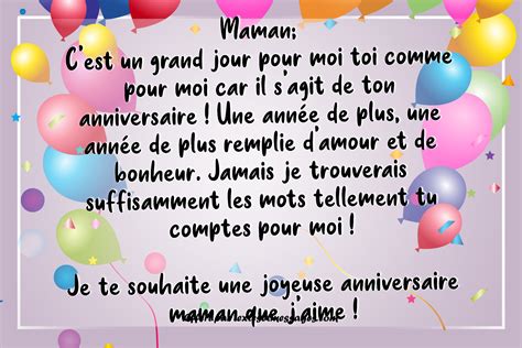 ImpressionnantJoyeux Anniversaire Belle Maman Texte Touchant Explorez davantage