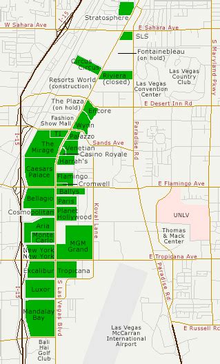 Las Vegas casino map, casino descriptions and hotel reservations