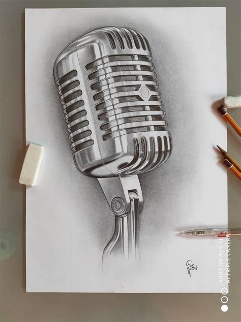 Realistic Microphone Drawing