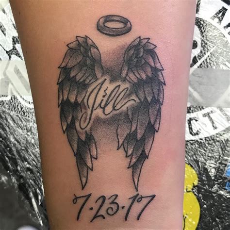 Angel wing tattoo Memorial tattoo Best friend Angel RIP | Rip tattoo, Mother tattoos ...