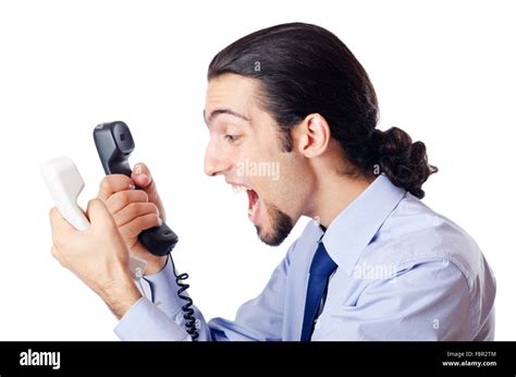 Angry businessman on the phone Stock Photo - Alamy