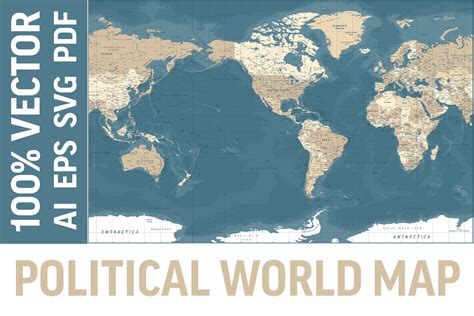 World Map Vector. Political Worldmap | Education Illustrations ~ Creative Market