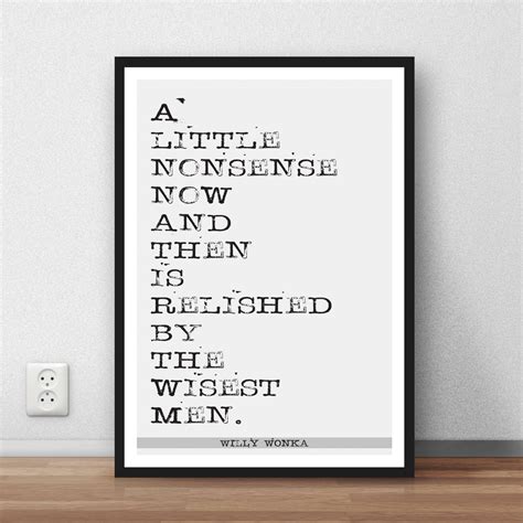 Roald Dahl Willy Wonka quote art poster 'A little | Etsy