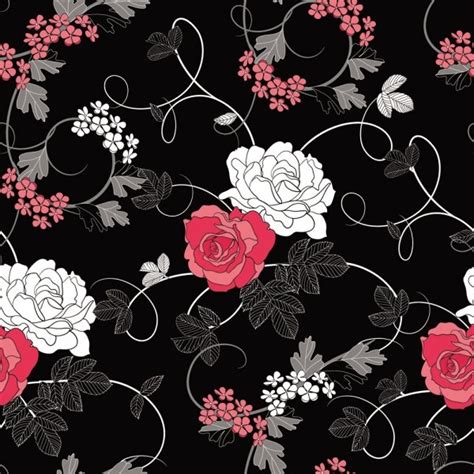 Floral Pattern On Black Background : Seamless Floral Background Tropical Colorful Pattern ...