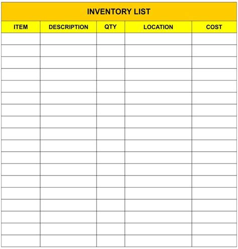 Inventory Log Sheet - 10 Free PDF Printables | Printablee | List template, Inventory printable ...