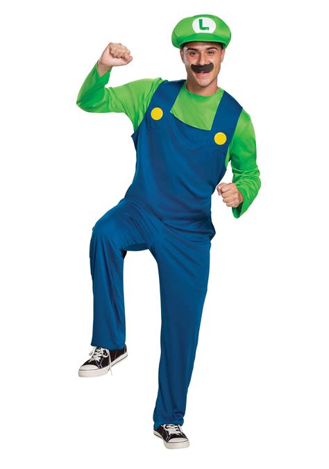 Adult Super Mario Classic Luigi Costume | Super Mario Bros Costumes