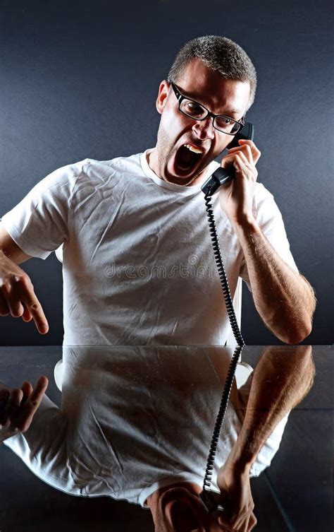 Angry on the Phone stock image. Image of landline, deal - 25604831