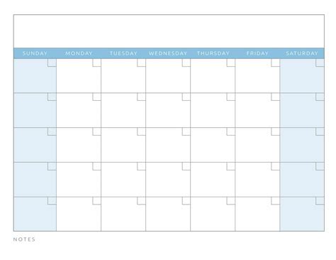 Printable Blank Calendar Templates - World of Printables