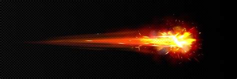 Free Vector | Space meteor comet or asteroid with fire trail