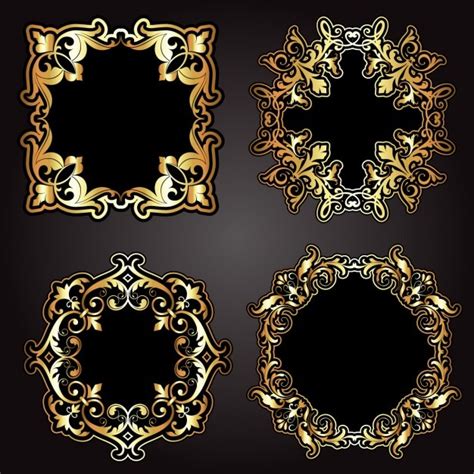 Free Vector | Golden Frames Collection