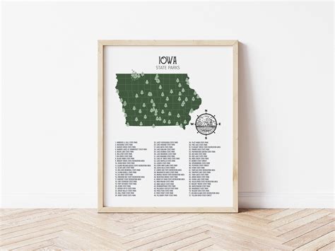 Iowa State Parks Map | State parks, Iowa state, Map print