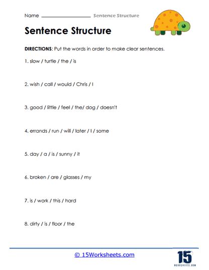 Sentence Structure Worksheets - 15 Worksheets.com - Worksheets Library