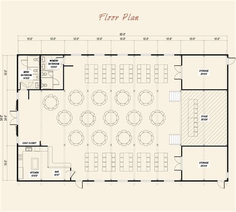 Pre-designed Event Center Ponderosa Country Barn Main Floor Plan Layout | Hotel floor plan ...