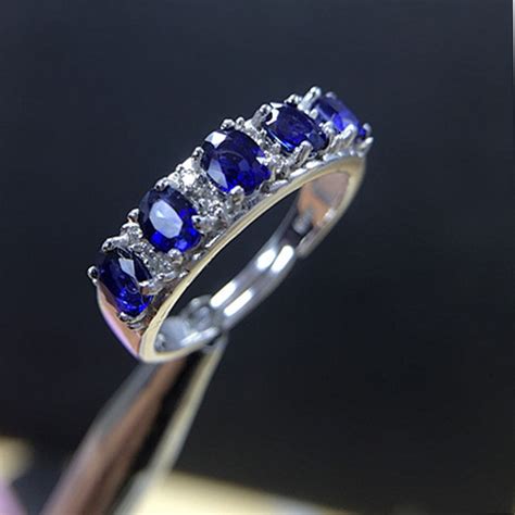 1 CT Blue Sapphire Ring 925 Stering Silver Natural Gemstone Women VVS Engagement Party Round ...