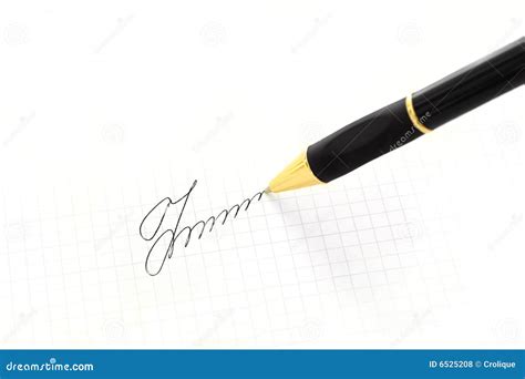 Pen And Signature Royalty Free Stock Photos - Image: 6525208