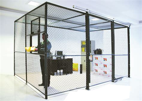 2 Sides Wire Mesh Security Partitions Lockable Storage Cages Powder Coated