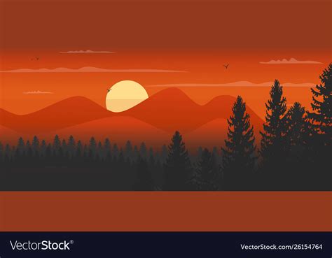 Sunset mountain background Royalty Free Vector Image