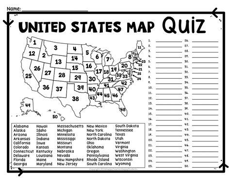 Quiz United States Map - Retha Charmane