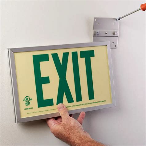 Jessup Aluminum frame Glo Brite® Exit sign, UL924 listed/listed to LED, 50 Ft viewing distance ...