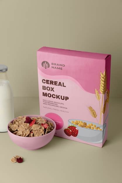 Free PSD | Cereal box design mockup