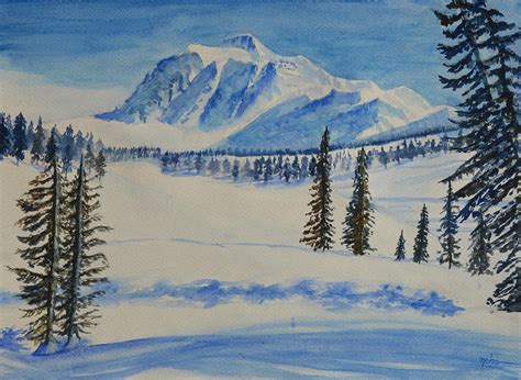 Snow mountain Painting by Neha Soni - Pixels