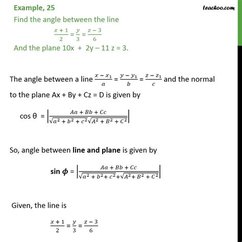 Example 25 - Find angle between line and plane - Class 12