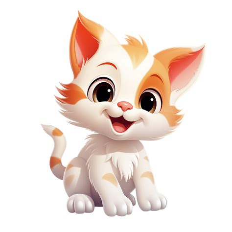 Cute kitten cartoon clipart AI Generated 27241786 PNG