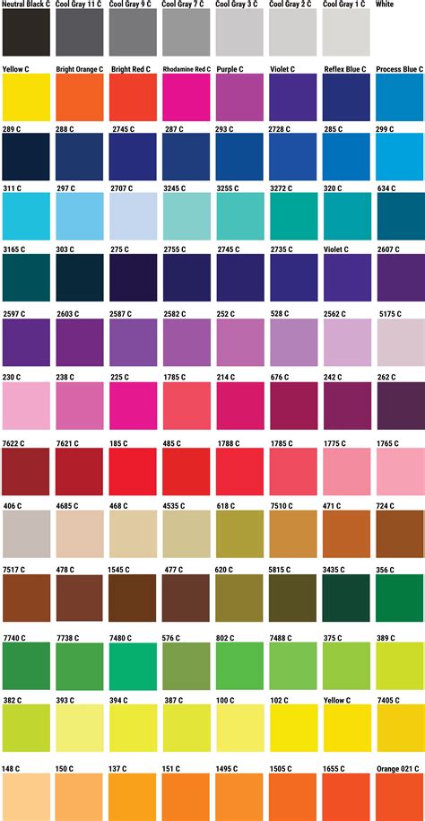 PMS Color Charts