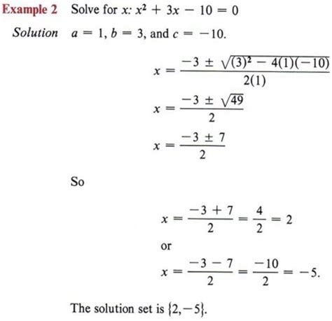 Quadratic Equation Formula with Question Examples