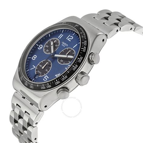 Swatch Boxengasse Chronograph Blue Dial Stainless Steel Men's Watch YVS423G - Irony - Swatch ...