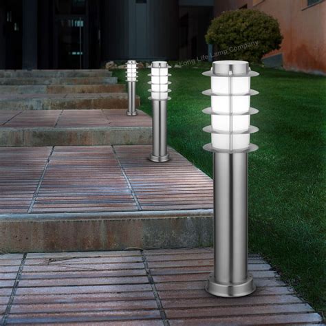 Moderne DEL Borne de jardin Lampadaire Acier Inoxydable Ou Noir Outdoor Path Lights | eBay