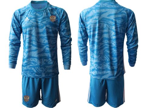 Russia National Soccer Team Blue Goalkeeper Long Sleeves Jersey