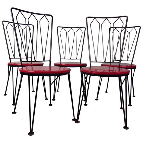 Stylish Vintage Metal Dining Chairs, circa 1950s For Sale at 1stdibs