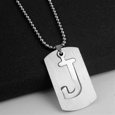 Mens Personalized Stainless Steel Necklace Initial Large 26 A-Z Letters Pendant | eBay