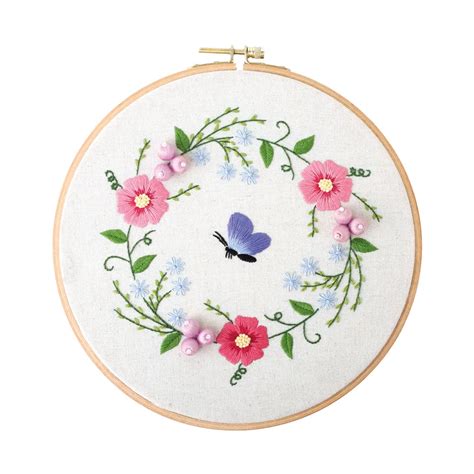 Handmade Embroidery Cross Stitch Flowers,Embroidery Kits for Beginners Cross Stitch Needlework ...