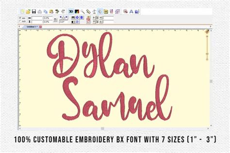 Dylan Samuel Embroidery Font, Embroidery Handwritten Script Font, Bx Embroidery Fonts ...