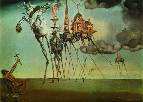 25 Famous Salvador Dali Paintings - Surreal and Optical illusion Paintings - 1 the temptation ...