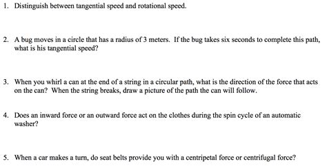 Solved 1. Distinguish between tangential speed and | Chegg.com