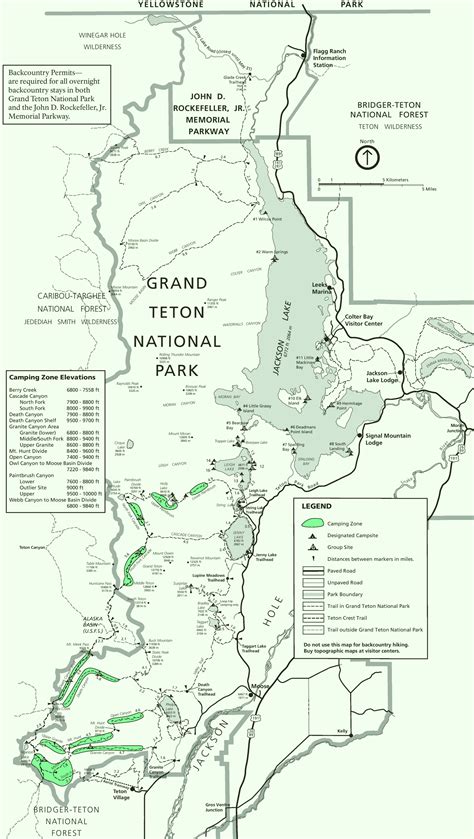 Grand Teton camping map - Ontheworldmap.com