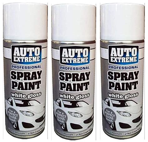 400ml Auto Extreme Professional Quality Perfect Finish White Gloss Aerosol Spray Paint Cans For ...