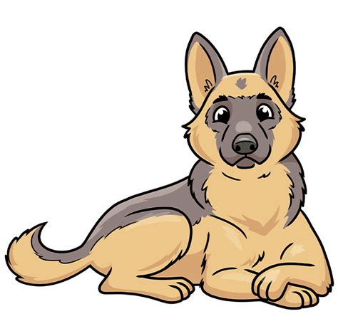 How to Draw a Cute German Shepherd Dog - Really Easy Drawing Tutorial