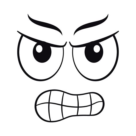 Cartoon angry face. Angry expression vector illustration. 24268935 Vector Art at Vecteezy