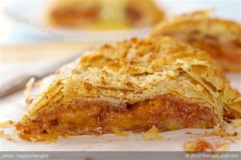 Peach Strudel with Vanilla Sauce Recipe