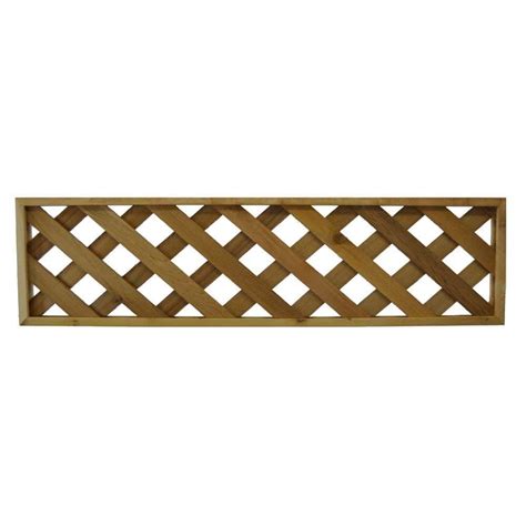 45.75 in. x 12 in. Western Red Cedar Diagonal Pattern Framed Lattice Fence Panel (2-Pack)-45.75 ...