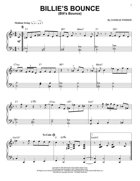 Billie's Bounce (Bill's Bounce) | Sheet Music Direct