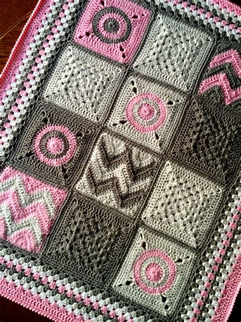 Pattern BabyLove Brand Modern Patchwork Blanket Crochet