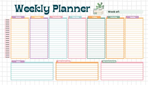 Weekly Hourly Planner Printable