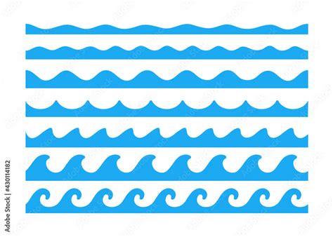 Water wave vector. Waves swaying in lakes and oceans Isolated on white background Stock Vector ...