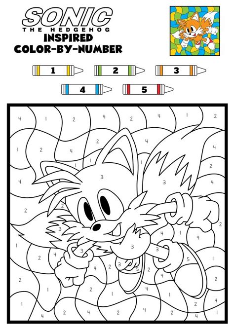 Sonic Tails Color by Number Coloring Pages - 24hourfamily.com